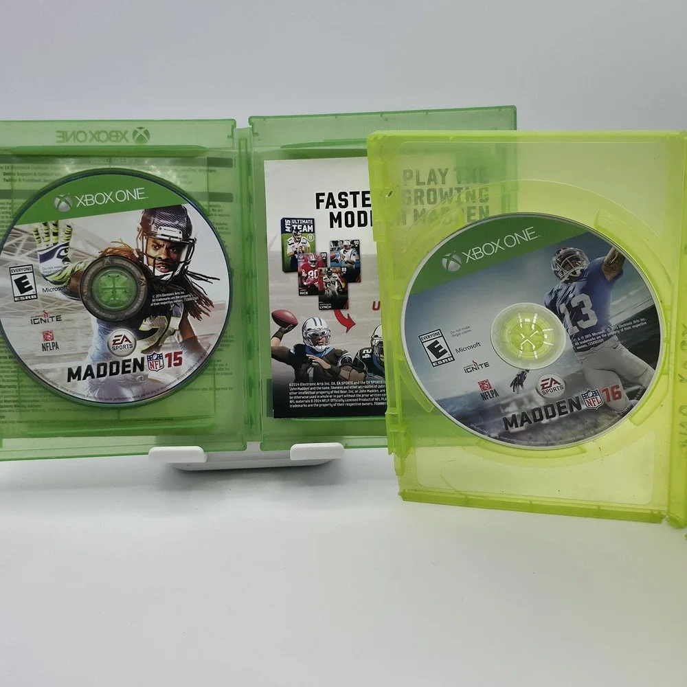 Madden NFL 15 & 16 Microsoft Xbox One Video Game Lot Football Sports Discs Retro